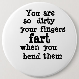 Farty Fingers line 6 Inch Round Button