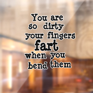 Farty Fingers line Window Cling