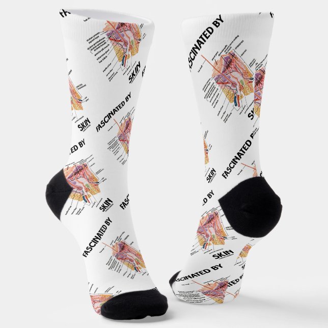 Fascinated By Skin (Anatomical Skin Layers) Socks (Angled)