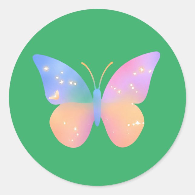 Fascinating butterlin - Rainbow Nature Classic Round Sticker (Front)