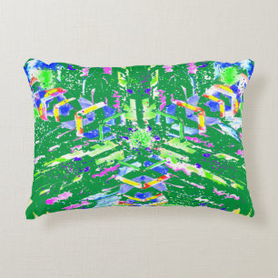 Fascinating digital art in bright colours accent pillow