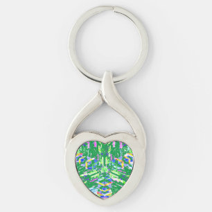 Fascinating digital art in bright colours keychain
