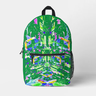 Fascinating digital art in bright colours printed backpack