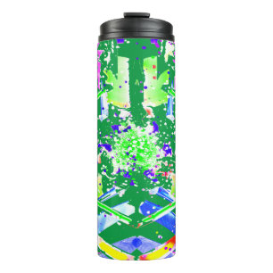 Fascinating digital art in bright colours thermal tumbler