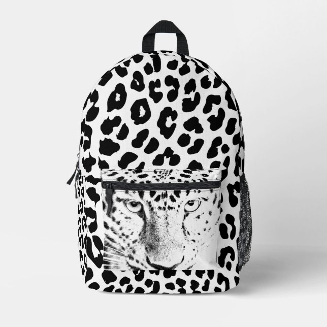 Fascinating Feline-  Leopard Print Backpack (Front)