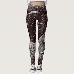 Fascinating Retro Black & White Vortex  Leggings