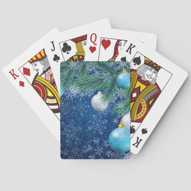 Fascinating White Christmas Playing Cards (Back)