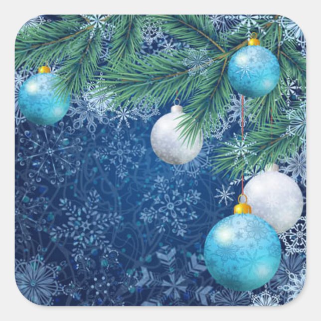 Fascinating White Christmas Square Sticker (Front)