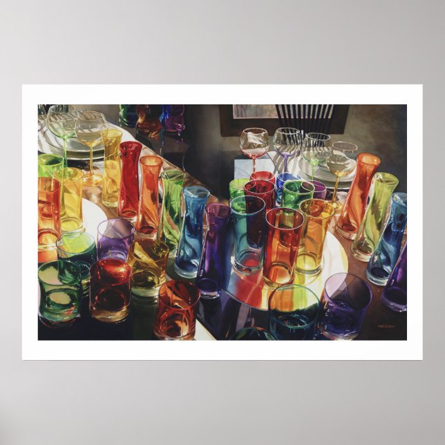 "Fascination" Watercolor of Art Glass Poster (Front)