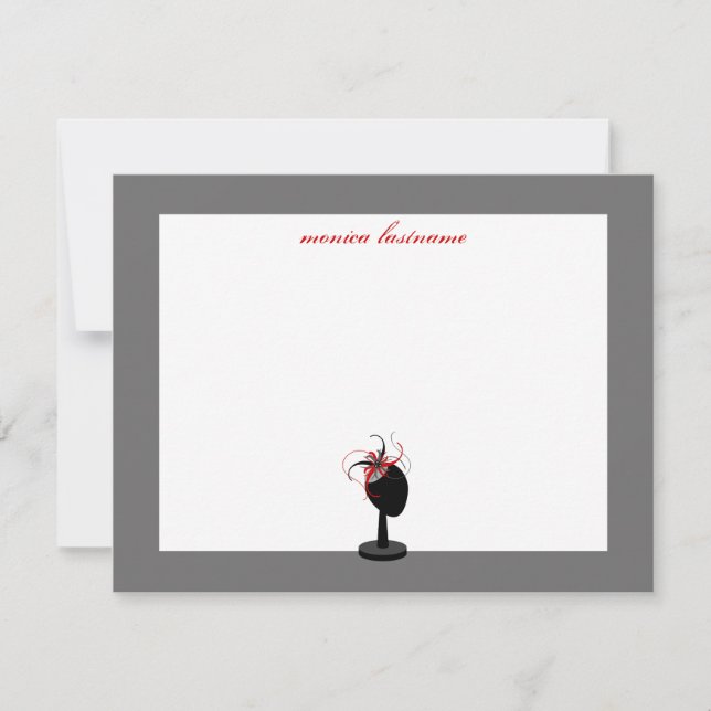 Fascinator & Hat Stand - Flat Notecards (Front)