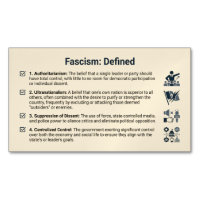 Fascism Defined Fridge Magnet