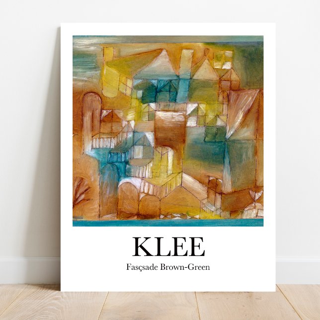 Fasçsade Brown-Green by Paul Klee Poster (Klee's Fasçade Brown-Green: Own the abstract masterpiece! )