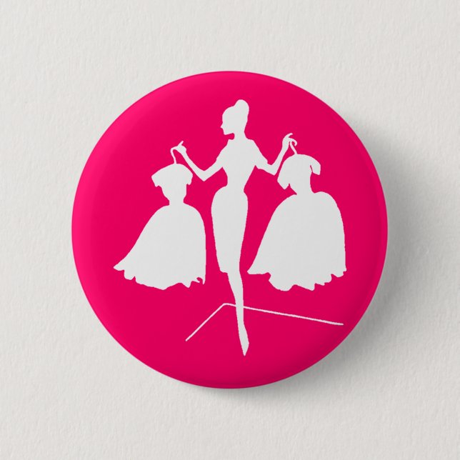Fashiion Silhouette 2 Inch Round Button (Front)