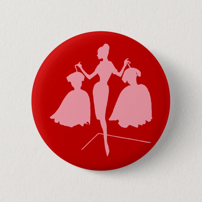 Fashiion Silhouette 2 Inch Round Button (Front)