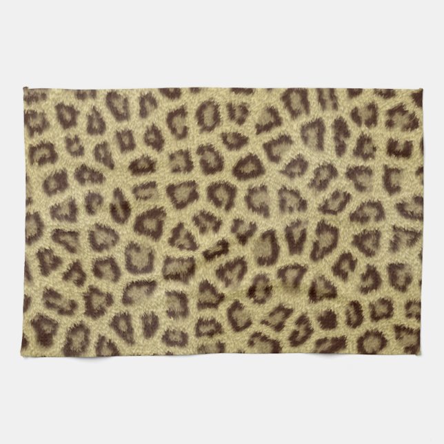 Fashinable leopard skin fluffy fur effect kitchen towel (Horizontal)