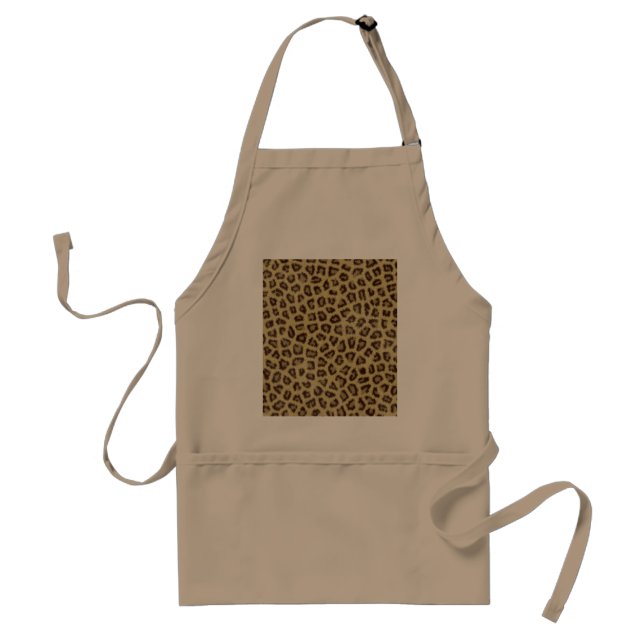 Fashinable leopard skin fluffy fur effect standard apron (Front)