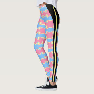 Fashion Abstract Swirling Waves Leggings