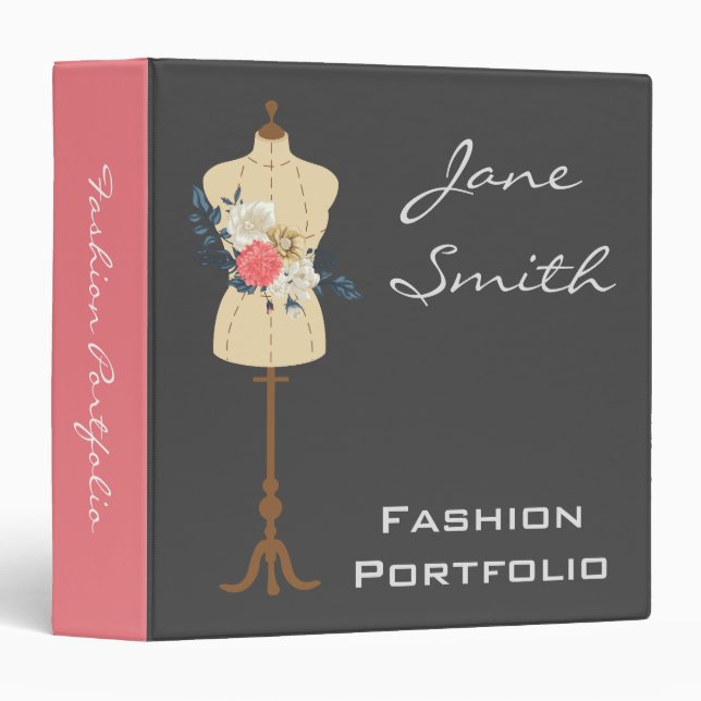 Fashion and design professional portfolio folder binder (Front/Spine)