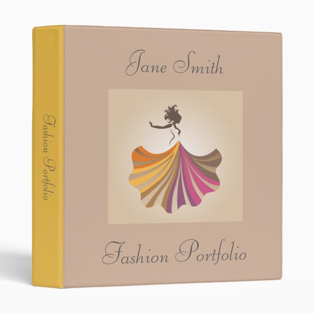 Fashion and design professional portfolio folder binder (Front/Spine)