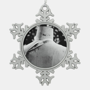 fashion back outdoors snowflake pewter christmas ornament