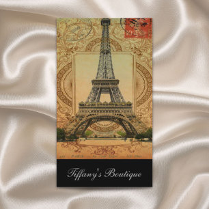 fashion beauty stylish vintage paris eiffel tower business card