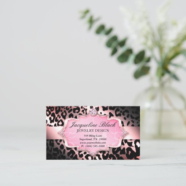 Fashion Bijoux Leopard Elégante carte de fidélité (Debout devant)