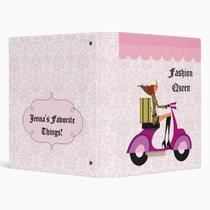 Fashion Binder Portfolio Scooter Woman Pink