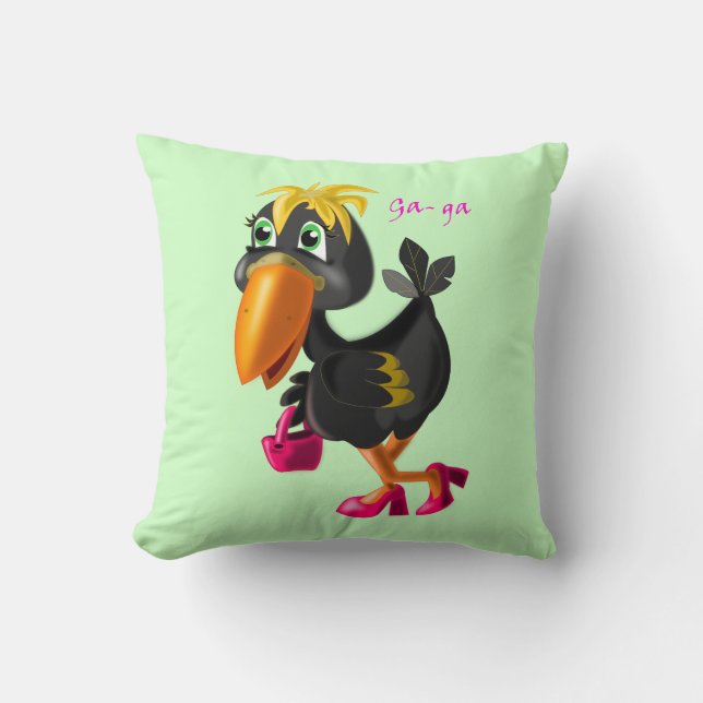 Fashion Bird - Throw Pillow (Front)