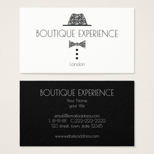 Fashion Black Elegant Minimal Boutique Retro Chic Business Card