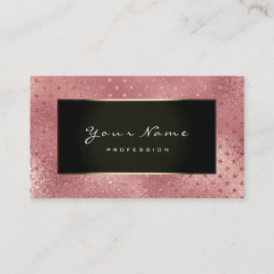Fashion Blogger Framed Black Frame Glass  Rose Pin Business Card