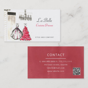 Fashion Boutique Couture Dressmaker Business Card