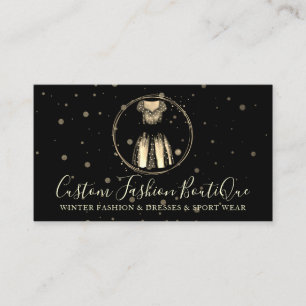 Fashion Boutique Gold Black Night Special Dress Business Card