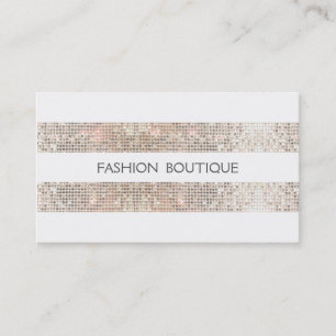 Fashion Boutique Sparkly Silver Sequins Look White Business Card