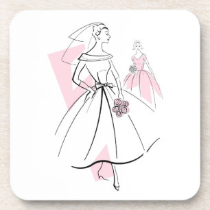 Fashion Bride Groupe rose dessous de verre liège r