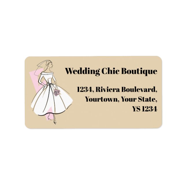 Fashion Bride Neutral address label (Front)