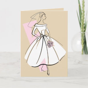 Fashion Bride Neutral beige greetings card