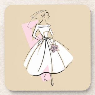 Fashion Bride Neutral coaster cork back