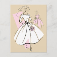 Fashion Bride Neutral Group beige postcard
