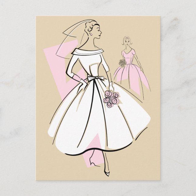 Fashion Bride Neutral Group beige postcard (Front)