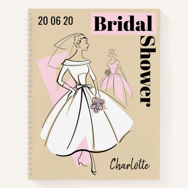 Fashion Bride Neutral Group Bridal Shower notebook (Front)