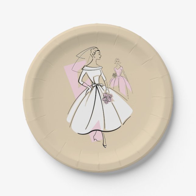 Fashion Bride Neutral Group paper plates (Front)