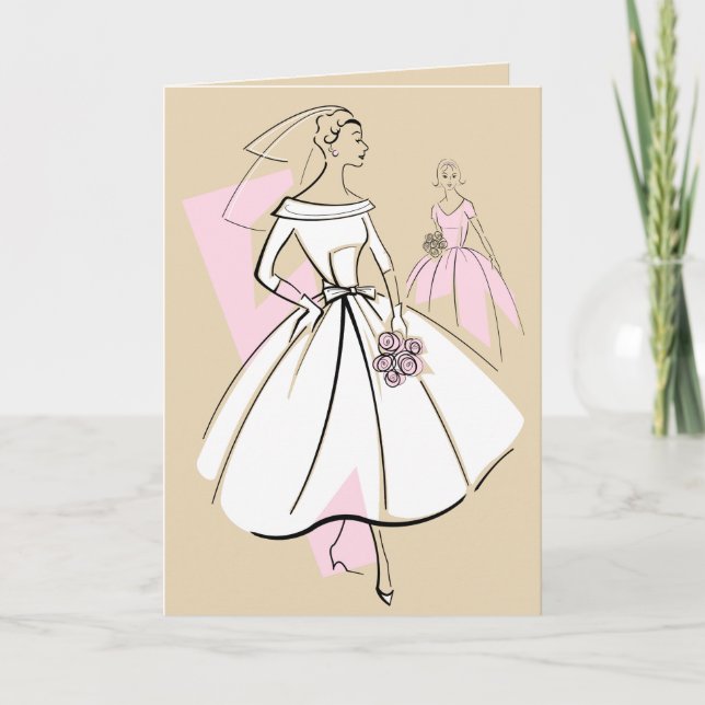Fashion Bride Neutral Group Text beige Card (Front)