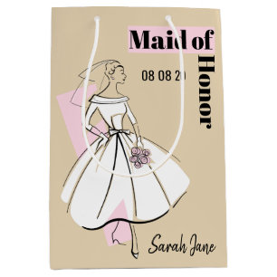 Fashion Bride Neutral Maid of Honour medium Gift Bag