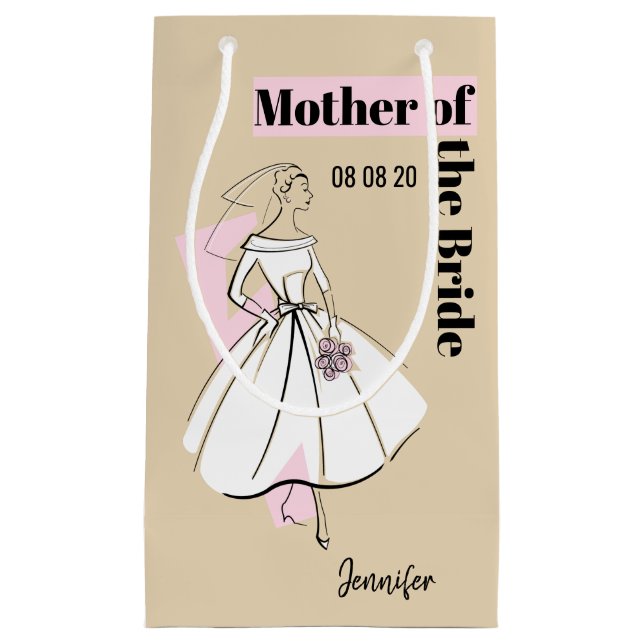 Fashion Bride Neutral Mother of the Bride small Gift Bag (Front)