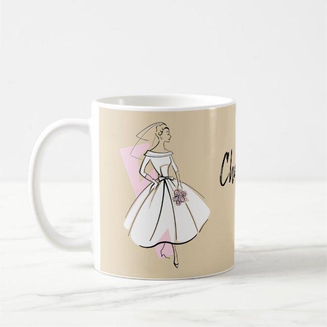 Fashion Bride Neutral Name mug (Left)