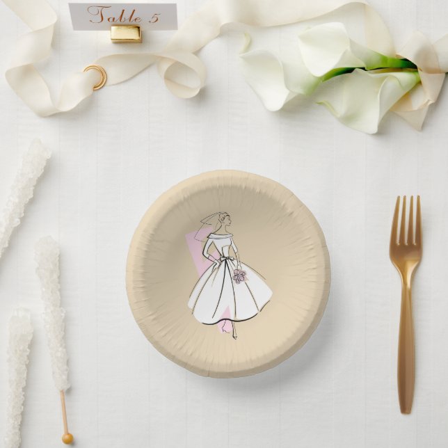 Fashion Bride Neutral paper plates (Wedding)