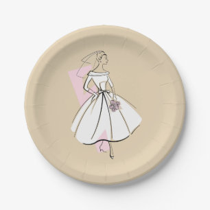 Fashion Bride Neutral paper plates