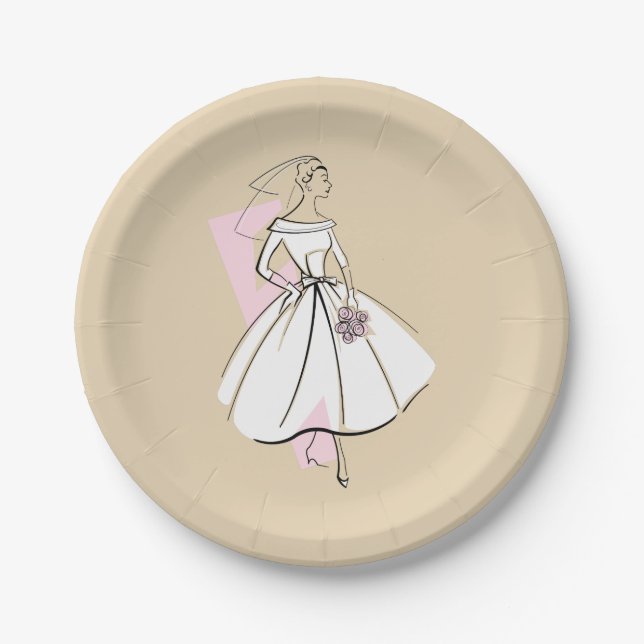 Fashion Bride Neutral paper plates (Front)