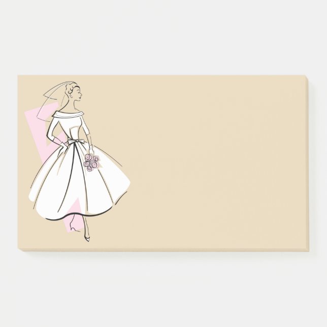 Fashion Bride Neutral post-it notes (Front)