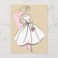 Fashion Bride Neutral postcard
